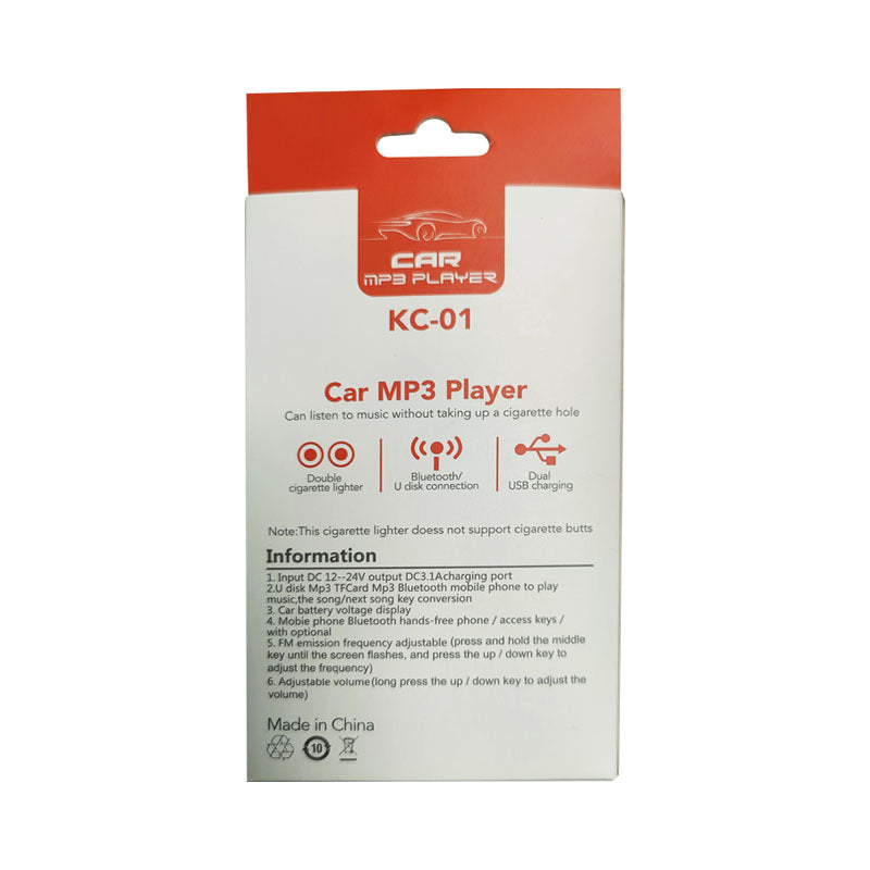 KC-01 car charger with one to two USB ports intelligent digital display QC3.0 fast charging multifunctional car cigarette lighter