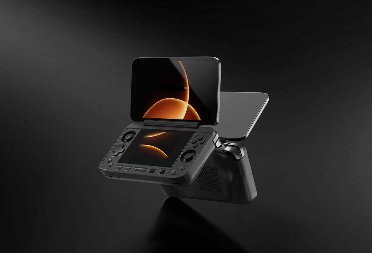 Clamshell Dual‑Screen Handheld Game Console, Large‑Screen Bluetooth Portable Gaming PC, Support Multi‑Platform Retro & AAA Games