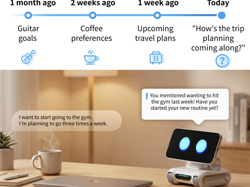Robot-Space Black-AI Desktop Companion,ChatGPT&Gemini Voice Interaction,Visual Understanding,Personality&Memory,10W Wireless Charging,Tech&Gadget Gift,Electronic pets,Toy,Geek,Desktop Setup