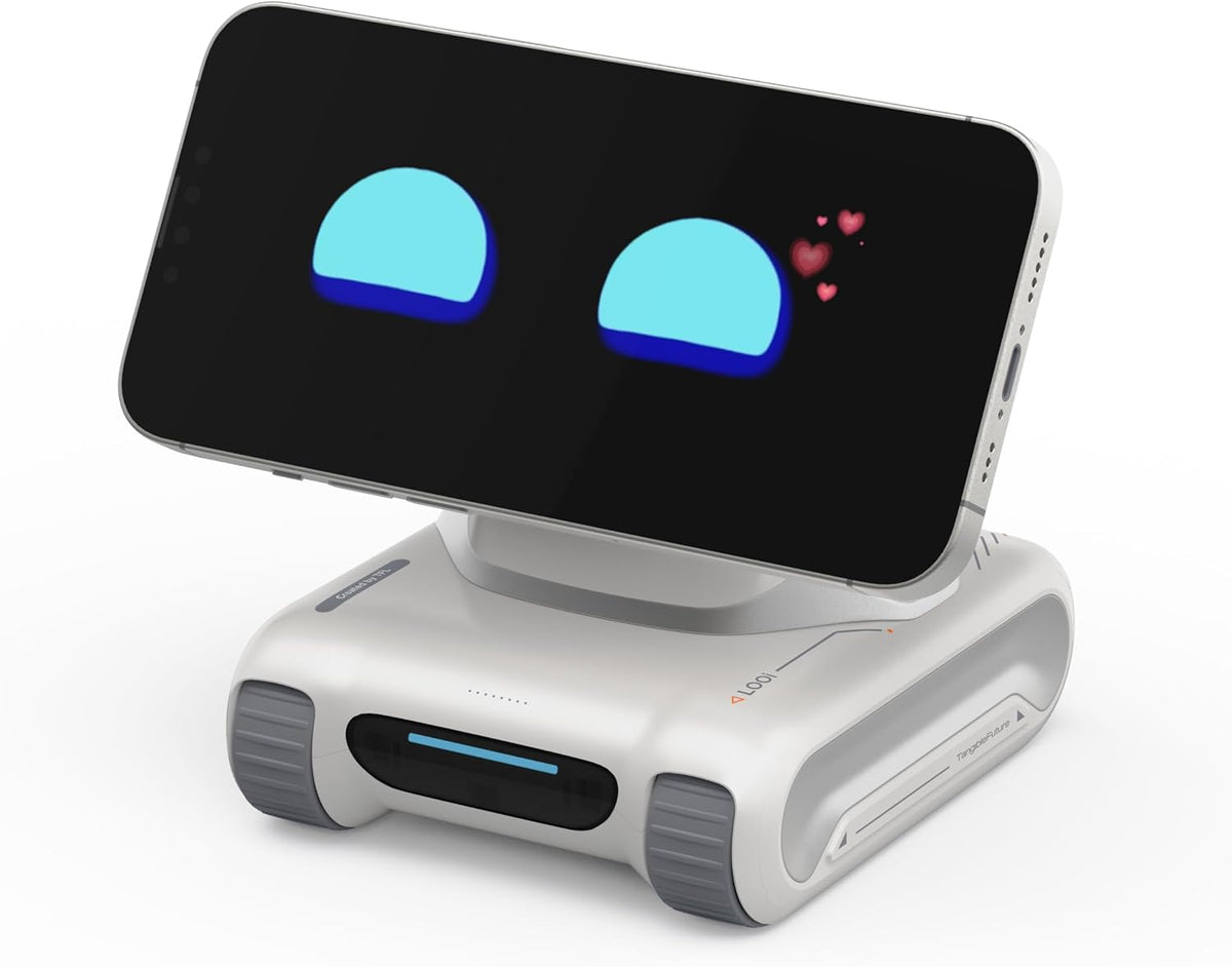 Robot-Space Black-AI Desktop Companion,ChatGPT&Gemini Voice Interaction,Visual Understanding,Personality&Memory,10W Wireless Charging,Tech&Gadget Gift,Electronic pets,Toy,Geek,Desktop Setup