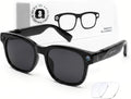 AI Smart Glasses with Camera, 8MP HD Bluetooth Camera Glasses for Women Men 1080P Video Recording Sunglasses, Real Time Translation, Voice Assistant, Open Earbuds, Travel, Work, Vlog