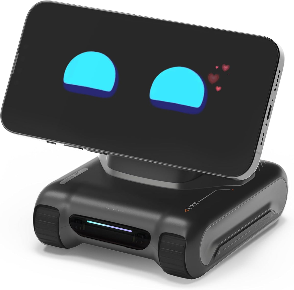 Robot-Space Black-AI Desktop Companion,ChatGPT&Gemini Voice Interaction,Visual Understanding,Personality&Memory,10W Wireless Charging,Tech&Gadget Gift,Electronic pets,Toy,Geek,Desktop Setup