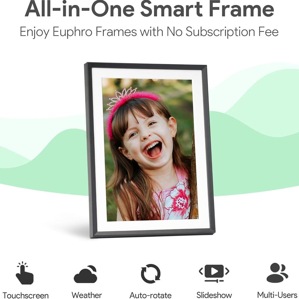 15.6'' Digital Picture Frame with 1920x1080 IPS Touch Screen, Smart Digital Photo Frame with 32GB Storage, Easy Setup to Share Photos/Videos via Free App
