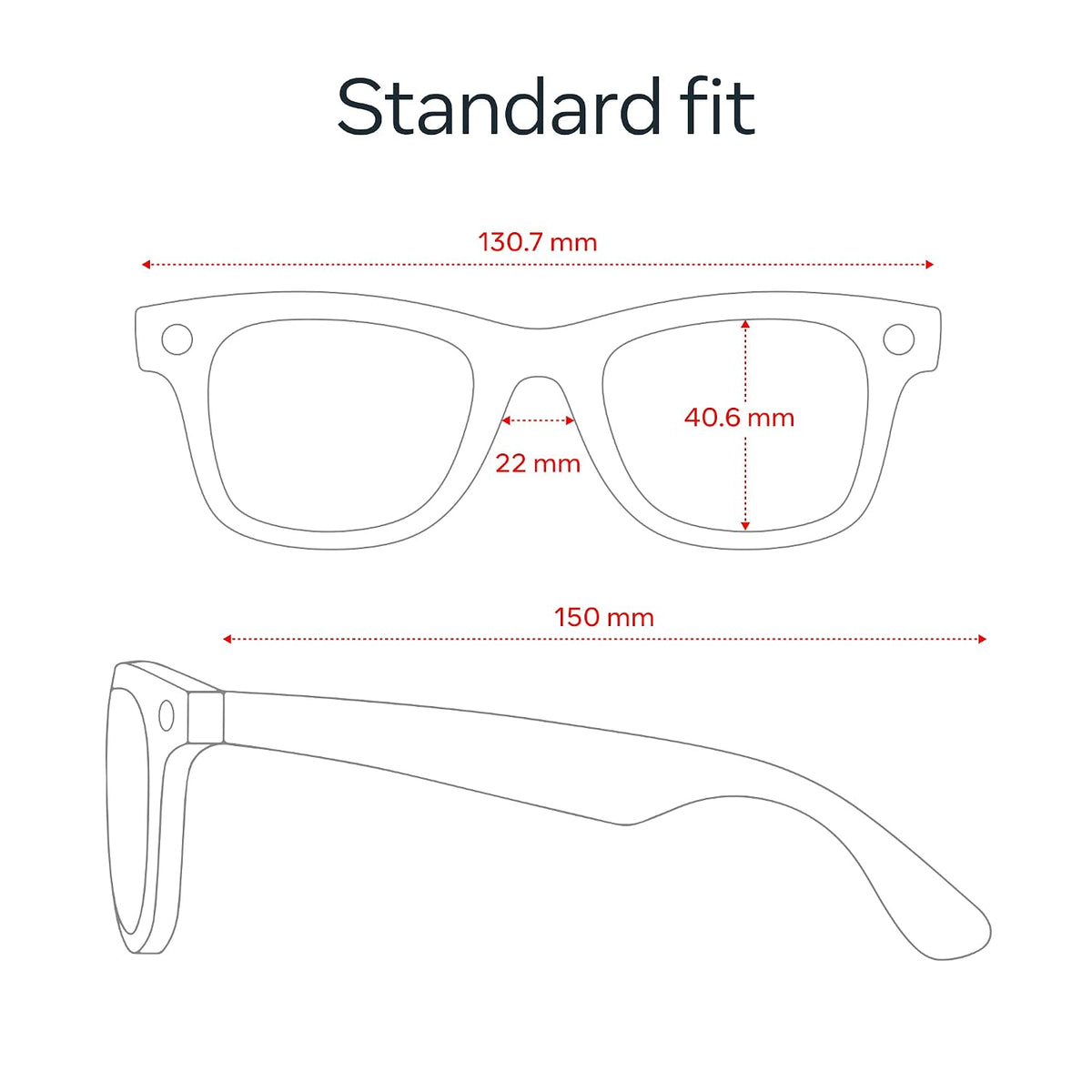 Classic Wayfarer Large Gen 2 Smart AI Eyewear, Black Frame, Transitions Light-Sensitive Lense