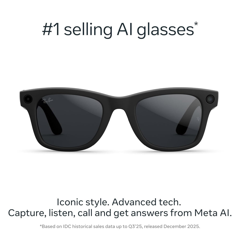 Classic Wayfarer Large Gen 2 Smart AI Eyewear, Black Frame, Transitions Light-Sensitive Lense
