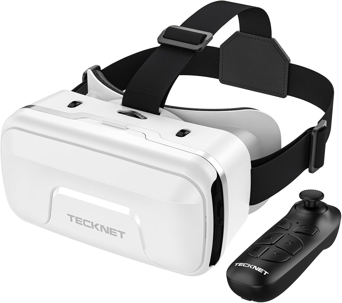 VR Headset for Phone with Controller, Virtual Reality Headsets with HD 110°FOV Anti-Blue Light Lenses & Adjustable Gears, 3D VR Headset for Kids Compatible iPhone Samsung Android 4.7-7.2"