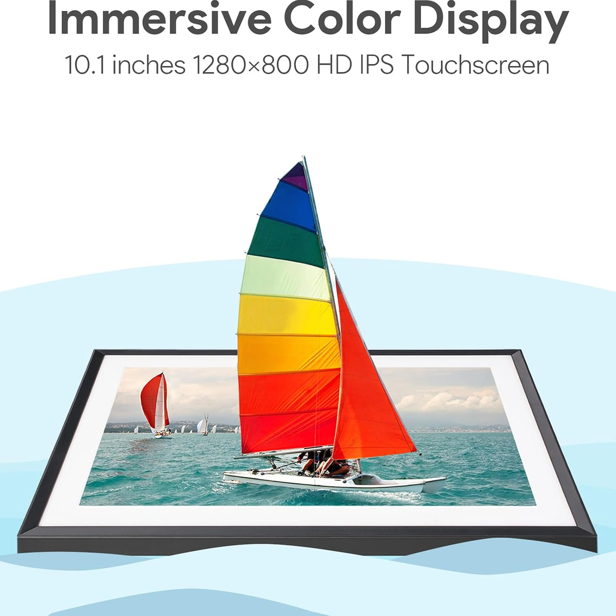 15.6'' Digital Picture Frame with 1920x1080 IPS Touch Screen, Smart Digital Photo Frame with 32GB Storage, Easy Setup to Share Photos/Videos via Free App