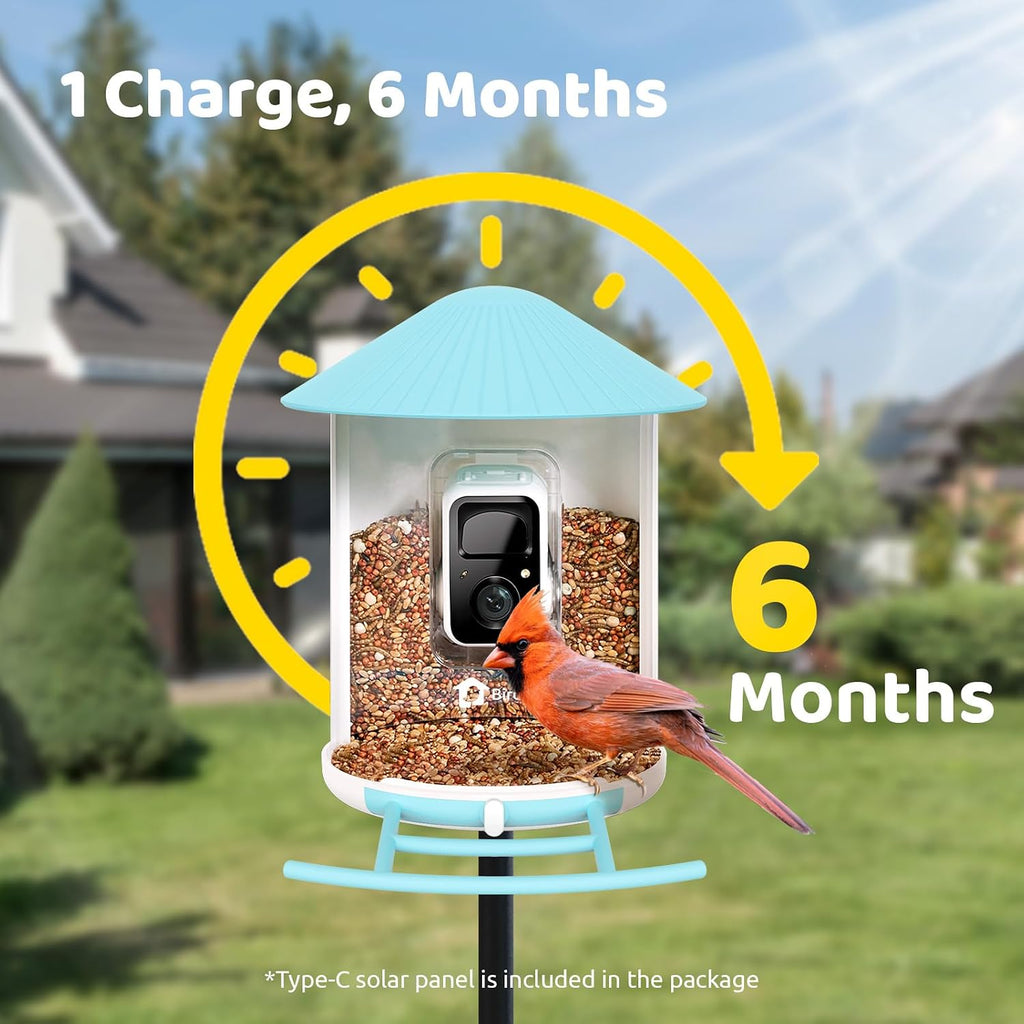 Pro Bird Feeder with Camera, Wider Perch DIY Add-ons, Hummingbird Feeder, Suet Ball, Jelly Feeder, Auto Capture Bird Videos & Motion Detection, Ideal Present