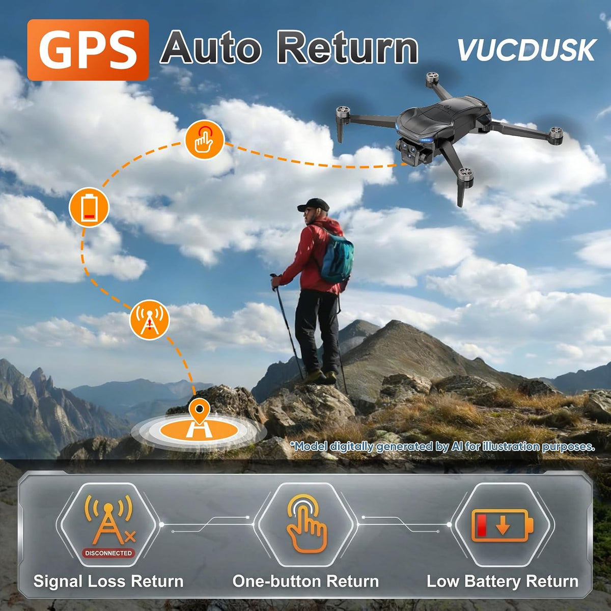 Drone with Camera for Adults - 4K Drone with 4.5” FPV Screen Controller, 60 Min Flight, Brushless Motor Foldable Quadcopter, Auto Return, Follow Me, 3 Speed Modes for Beginners - Gift Under 249g