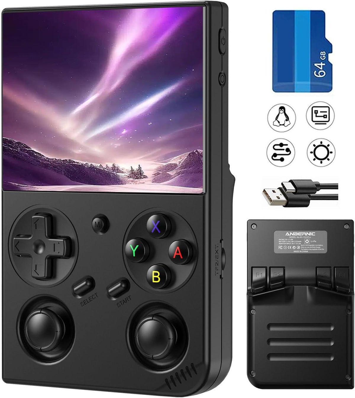 RG35XXPRO Retro Handheld Game Console | 3.5 Inch IPS Screen Portable Game Device, 64G TF Card with 4353 Pre‑Loaded Classic Games, 5G WiFi Bluetooth Support, HDMI TV Output, Green New RG35XXPRO