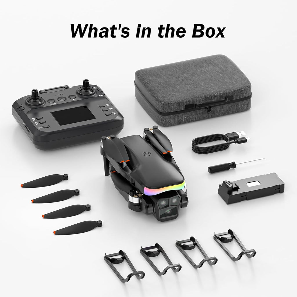 Drone with Camera 1080P for Adults Kids, Mini Drone with HD Screen | Adult Drone, Dual 90° Lens, LED Lights, Optical Flow, Modular Battery, Beginner Drone, One Key Start, Headless, 3D Flip, Case
