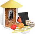 Pro Bird Feeder with Camera, Wider Perch DIY Add-ons, Hummingbird Feeder, Suet Ball, Jelly Feeder, Auto Capture Bird Videos & Motion Detection, Ideal Present