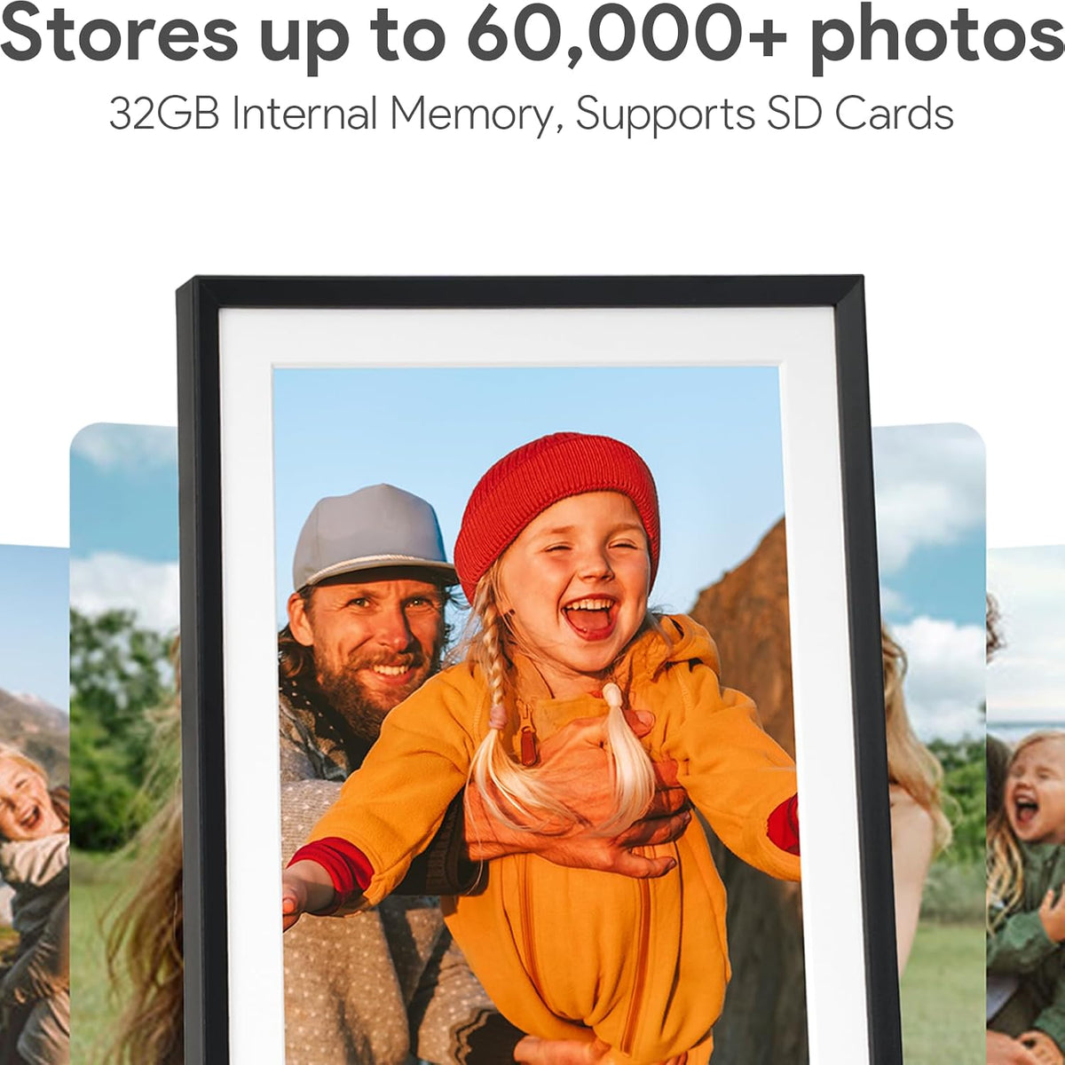 15.6'' Digital Picture Frame with 1920x1080 IPS Touch Screen, Smart Digital Photo Frame with 32GB Storage, Easy Setup to Share Photos/Videos via Free App