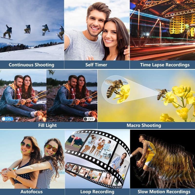 4K Vlogging Digital Camera for YouTube | 3" 180° Flip Screen, 18X Digital Zoom, Compact Photography Camera, Comes with 32GB TF Card & 2 Rechargeable Batteries