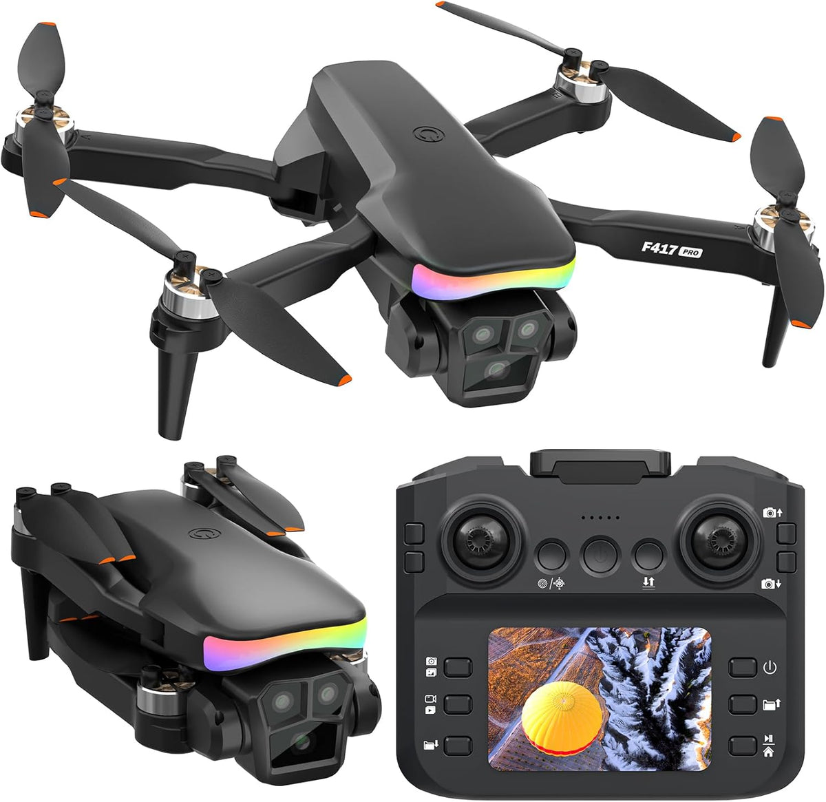 Drone with Camera 1080P for Adults Kids, Mini Drone with HD Screen | Adult Drone, Dual 90° Lens, LED Lights, Optical Flow, Modular Battery, Beginner Drone, One Key Start, Headless, 3D Flip, Case