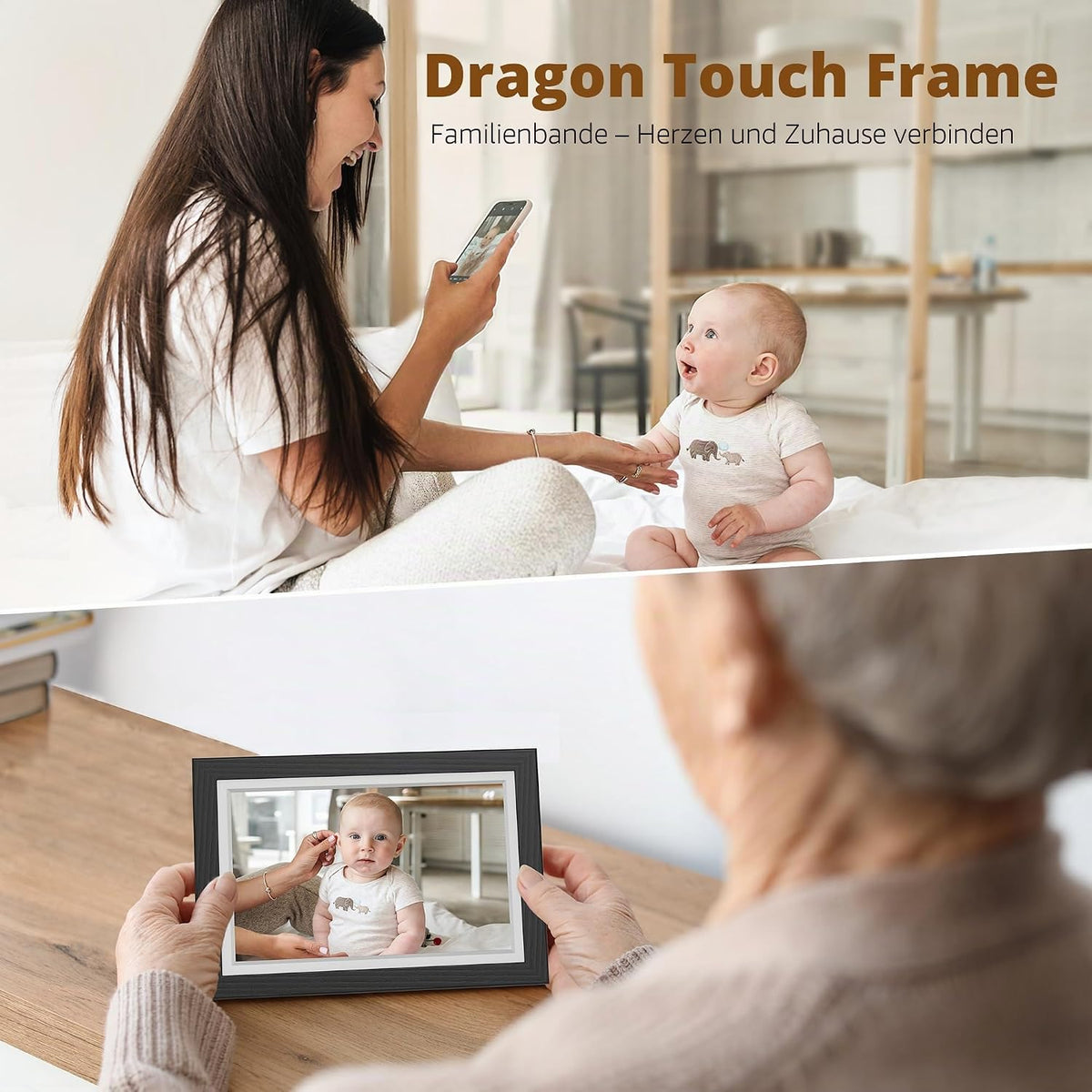 igital Picture Frame - 10.1 Inch WiFi Electronic Picture Frame with 32 GB Memory HD IPS Touch Screen, Auto Rotate, Instant Sharing of Photos/Videos, Family and Friends, Black