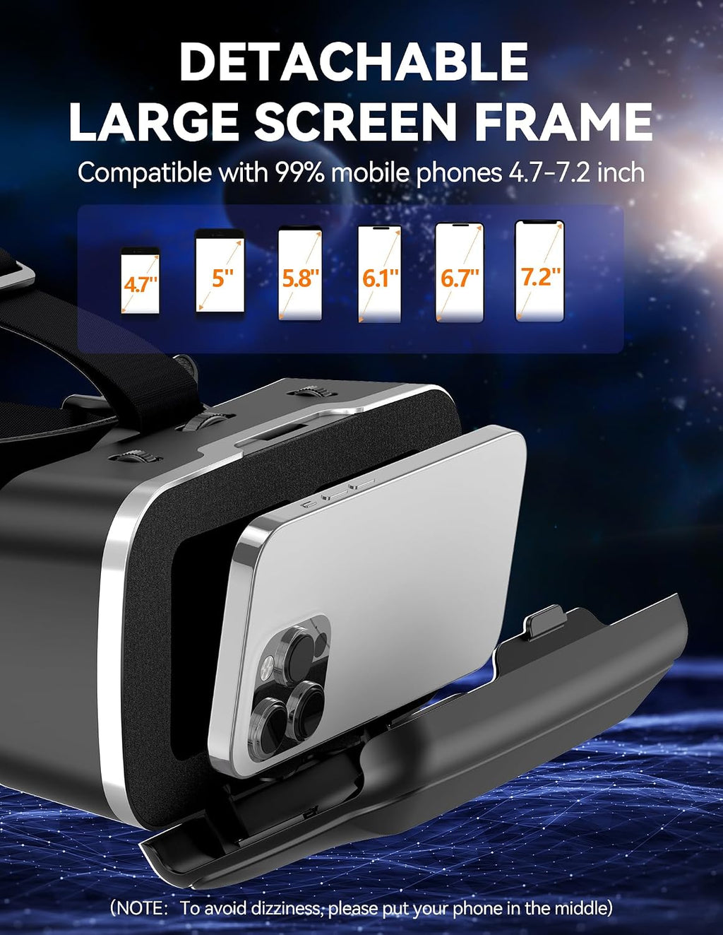 VR Headset for Phone with Controller, Virtual Reality Headsets with HD 110°FOV Anti-Blue Light Lenses & Adjustable Gears, 3D VR Headset for Kids Compatible iPhone Samsung Android 4.7-7.2"