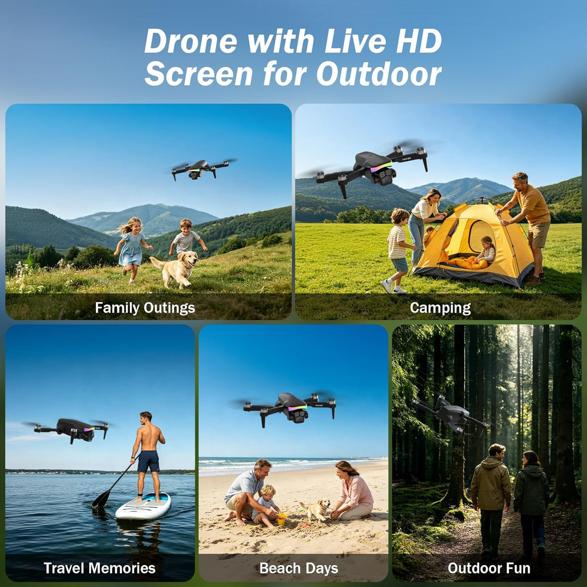 Drone with Camera 1080P for Adults Kids, Mini Drone with HD Screen | Adult Drone, Dual 90° Lens, LED Lights, Optical Flow, Modular Battery, Beginner Drone, One Key Start, Headless, 3D Flip, Case
