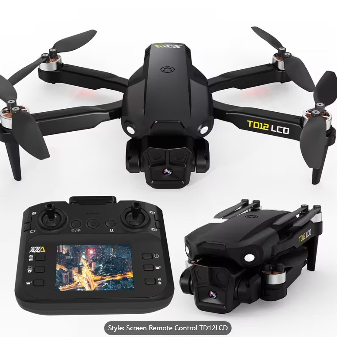 Drone With LCD Screen Remote Control Brushless Motor WiFi Real-time Transmission Drones For Adults Drone With 2 Cameras Support SD Card, 3D Flips 3 Speeds Headless Mode One Touch Takeoff/landing Foldable Quadcopter For Beginners