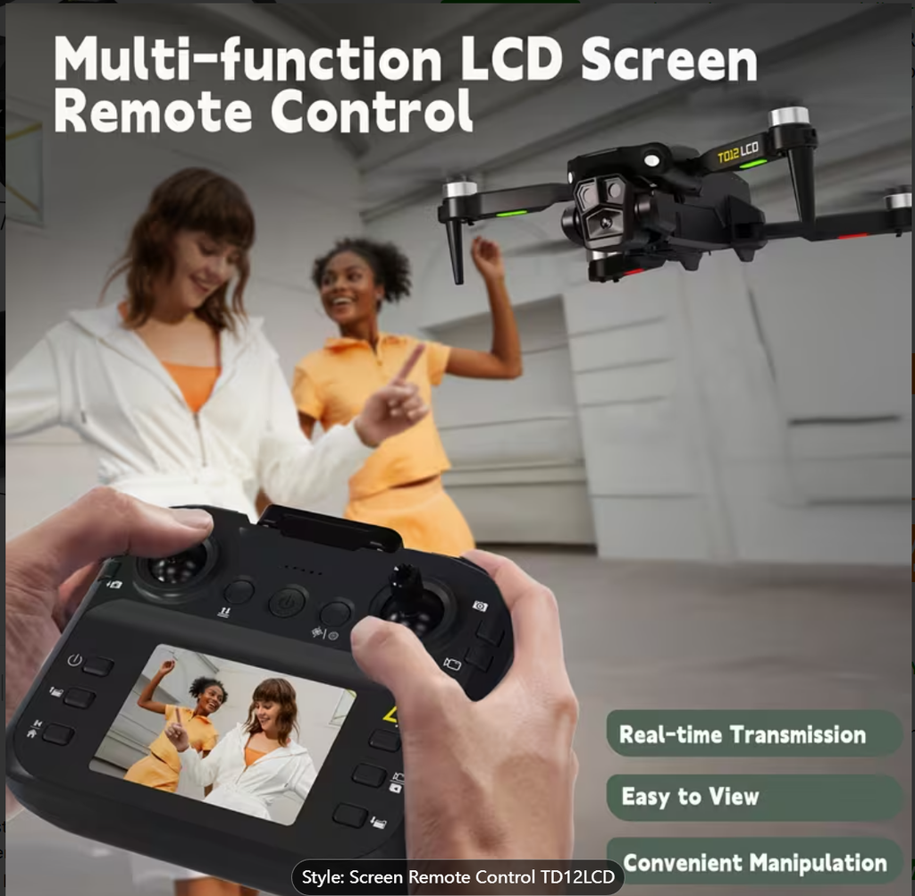 Drone With LCD Screen Remote Control Brushless Motor WiFi Real-time Transmission Drones For Adults Drone With 2 Cameras Support SD Card, 3D Flips 3 Speeds Headless Mode One Touch Takeoff/landing Foldable Quadcopter For Beginners